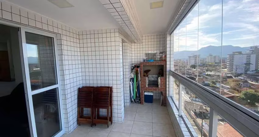 Mirim: apto mobiliado com churrasqueira, vista mar e lazer completo, 450 mil