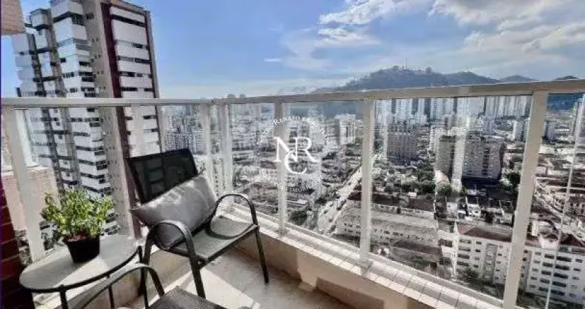 Apartamento com 1 quarto à venda, 44m² com lazer - campo grande - santos