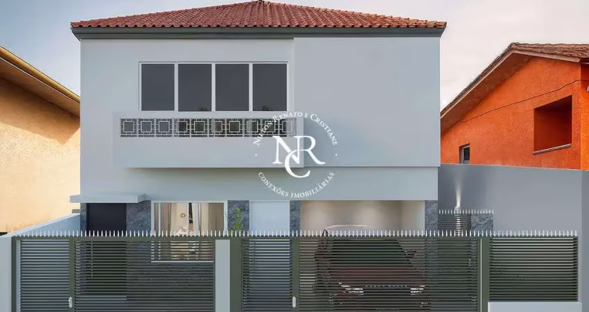 Casa sobreposta térrea com 03 quartos no boqueirão em santos