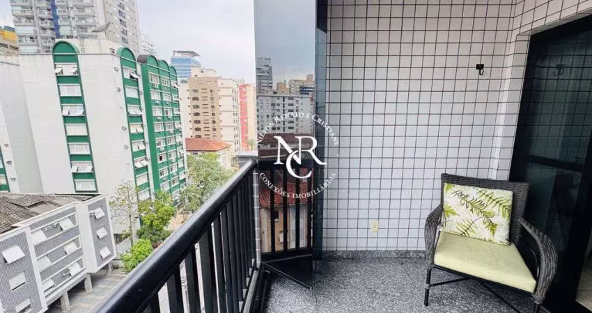 Apartamento no gonzaga á venda com 02 quartos e 02 vagas de garagem, santos-sp