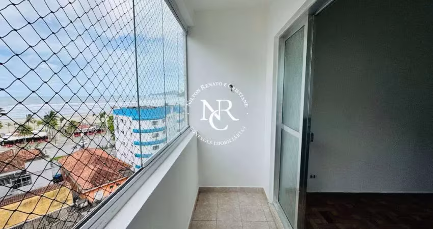 Apartamento á venda em são vicente com vista mar, 01 dormitório e 2 banheiros