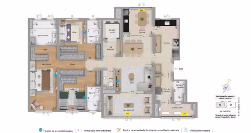 Apartamento com 3 quartos à venda no Jardim, Santo André 