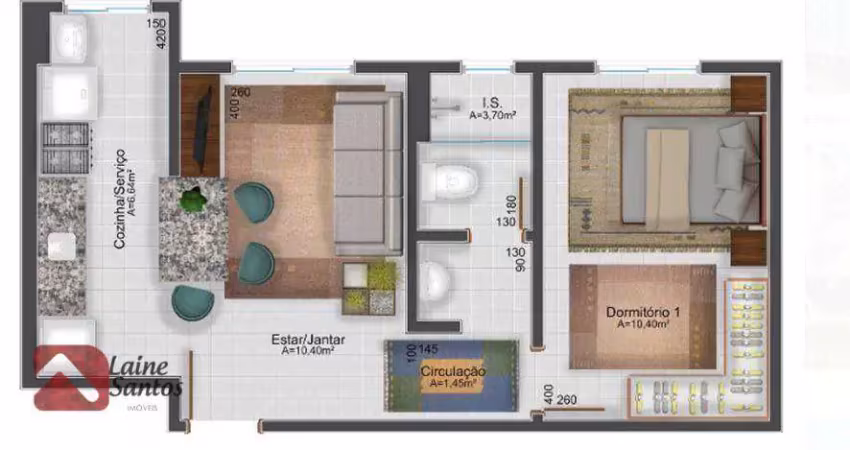 Apartamento com 1 dormitório à venda, 36 m² por r$ 199.000 - santa felicidade/almirante tamandaré/pr