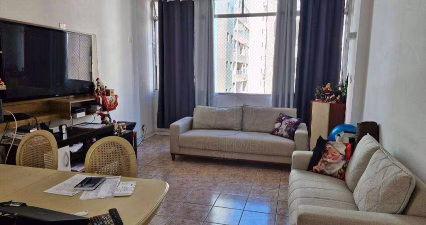 Apartamento com 2 dormitórios2 banheiros, elevador1 vaga de garagem à venda, 118 m² por R$ 569.000 - Boqueirão - Santos/SP