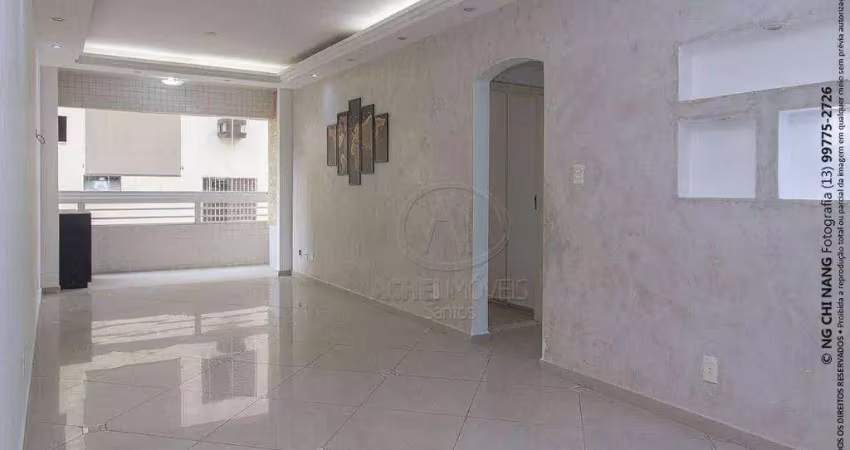 Apartamento com 2 dormitórios1 suíte, closet, 1 wc social, dependência, elevador, vaga demarcada  à venda, 110 m² por r$ 765.000 - gonzaga - santos/sp