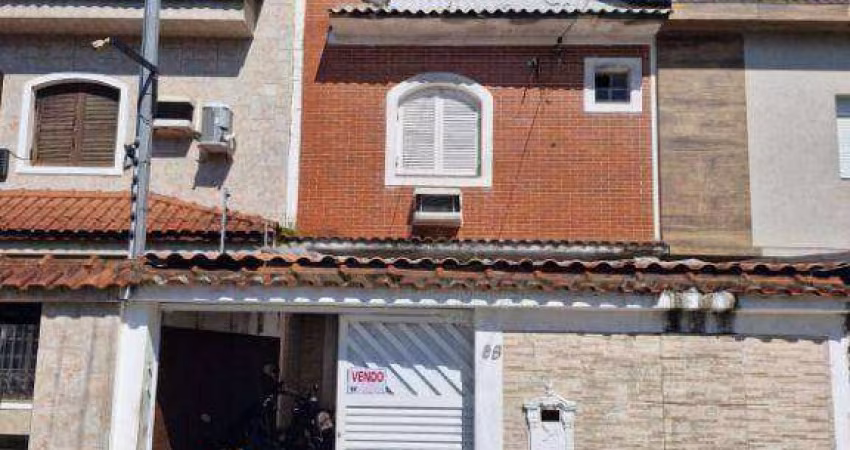 Casa tipo sobrado com 2 dormitórios,2 banheiros, 2 vagas de garagem  à venda, 88 m² por R$ 900.000 - Aparecida - Santos/SP