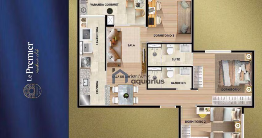 Cobertura no Condomínio  Le Premier com 3 dormitórios à venda, 63 m² por R$ 744.700,00 - Jd. Califórnia - Jacareí/SP