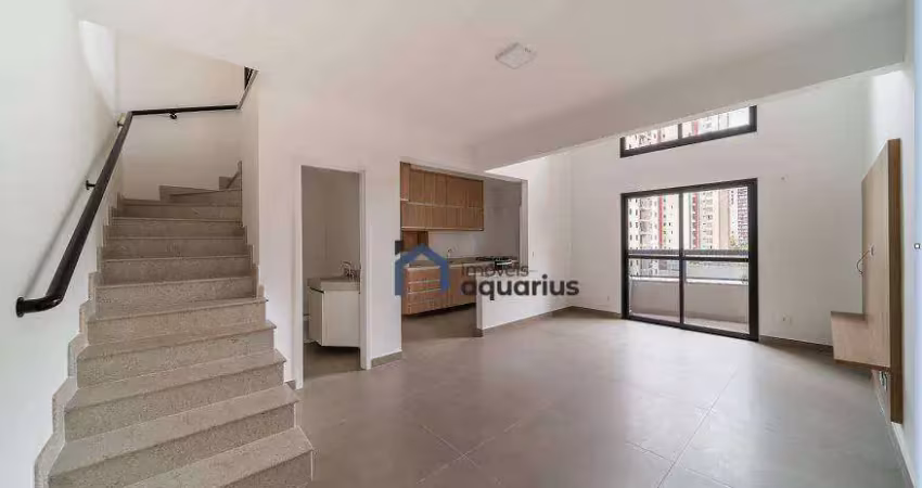 Apartamento duplex com 1 dormitório à locação, 78 m² - jardim aquarius - são josé dos campos/sp