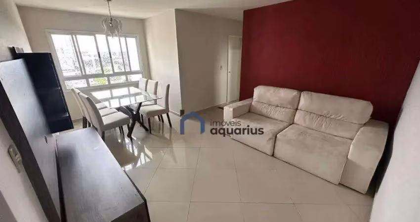 Apartamento mobiliado no edifício colinas do parahyba com 3 dormitórios para alugar, 75 m² - jardim das colinas - são josé dos campos/sp