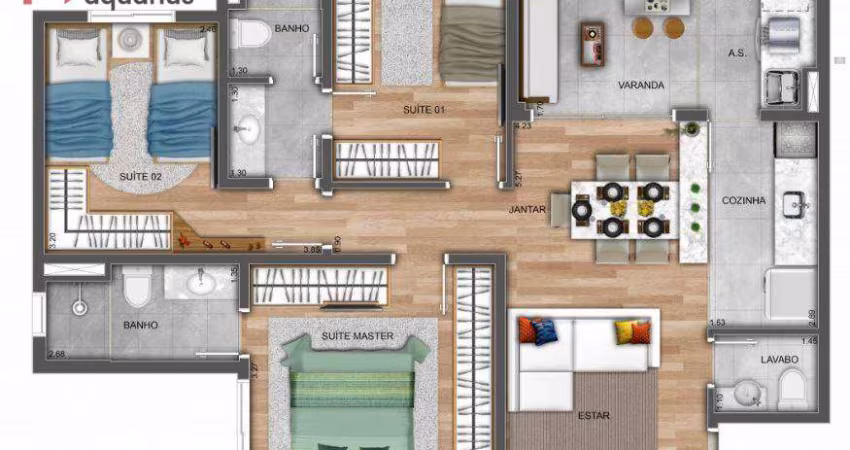 Apartamento à venda, 75 m² por R$ 638.900,00 - Parque Industrial - São José dos Campos/SP