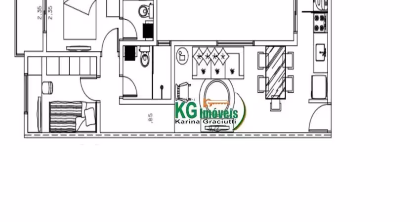 Apartamento 2 dormitórios sendo 1 exclusiva suíte com sacada | 1 vaga - 50 mts - a venda por r$ 390.000,00 - baeta neves - são bernardo do campo/sp.
