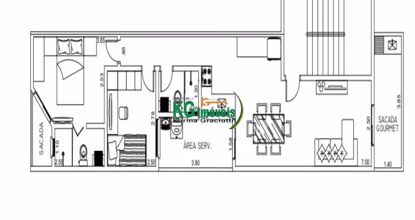 Lindo apartamento 2 dormitórios sendo 1 exclusiva suíte com sacada | 1 vaga - próximo ao parque central - vila alzira - santo andré/sp.