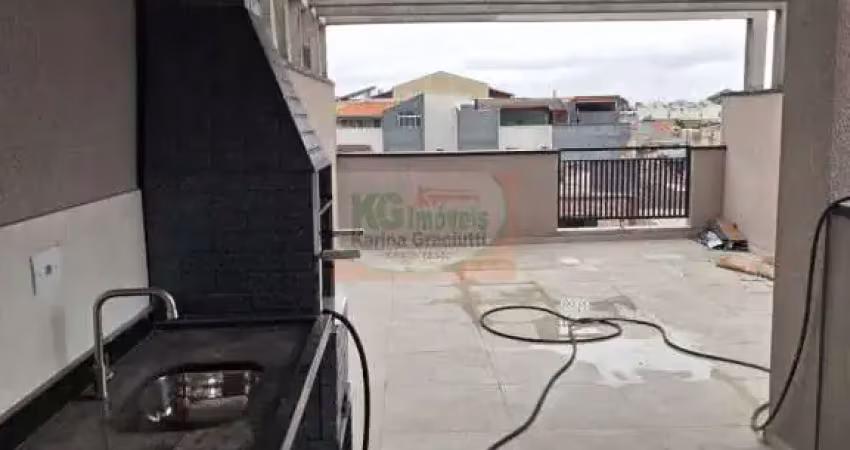 Linda cobertura frente c/ elevador | 2 dormts | suíte | sacada | churrasquera | 1 vaga - a venda - r$ 430.000,00 - vila guarani - santo andré/sp.