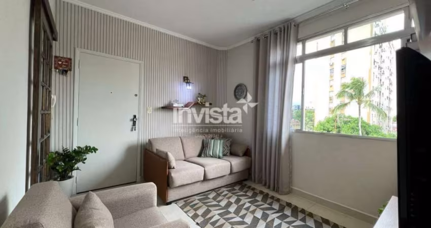 Apartamento com 2 quartos, 2 banheiros e garagem fechada no Macuco em Santos