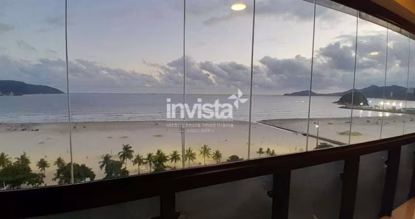 Apartamento frente mar de 4 dormitórios send 1 suíte master + Dependência completa em Santos na Pompéia.