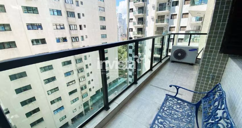 Locação de 3 dormitórios mobiliados com vista lateral para o Mar, bairro do Boqueirão