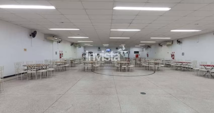 Salão de 750 m² TÉRREO para Alugar com Banheiros e Cozinha completa em local movimentado na Vila Belmiro em Santos