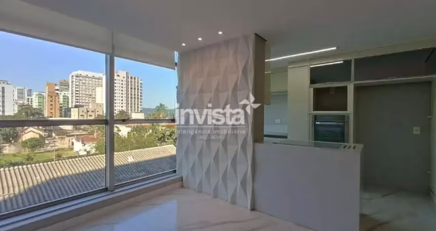 Apartamento de 1 dormitórios reformado com vista para o mar na aparecida em santos