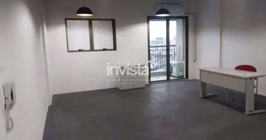 Oportunidade no valongo – sala comercial com sacada para locação