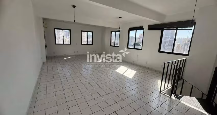 Cobertura para alugar no Gonzaga, Santos 