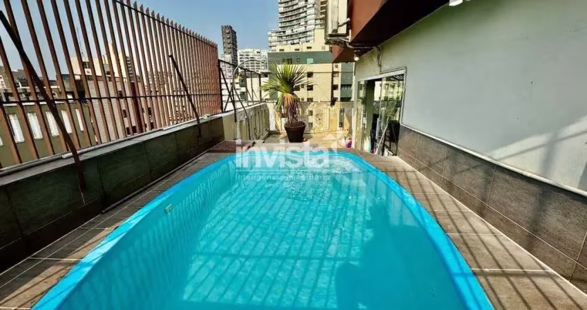 Cobertura com 3 quartos para alugar no Pompéia, Santos 
