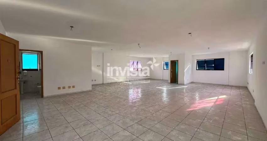 Sala comercial para alugar com 170 m² e 2 banheiros na avenida ana costa na vila mathias em santos