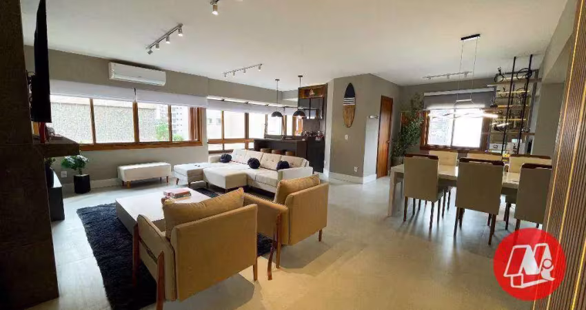 Próximo a encol, 145m² privativos. mobiliado, 3 dormitórios e 2 vagas.