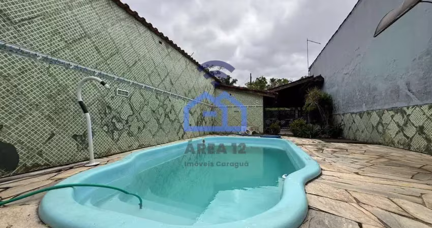 Casa à venda com piscina, 2 dormitórios, terreno de 270m² no rio do ouro em caraguatatuba, sp - exc