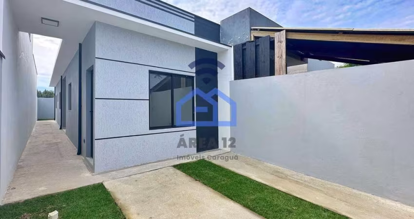 Casa nova à venda, com 2 dormitórios sendo uma suíte, no bairro do Golfinho em Caraguatatuba, SP