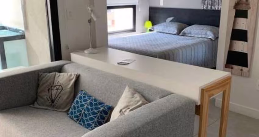 Apartamento mobiliado e decorado no Jardins- 1 dormitório- 1 vaga- 35m²