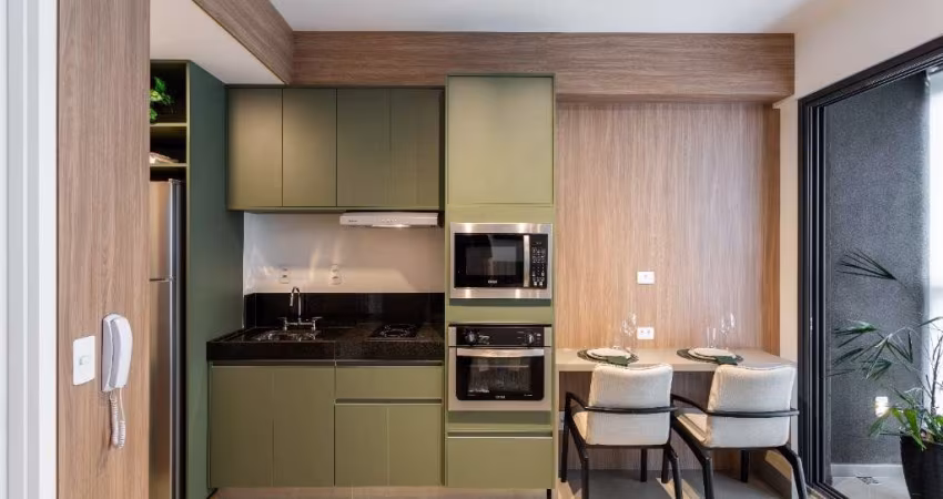 Pronto para morar totalmente mobiliado - no Condomínio Avenida Rebouças   com 31 m²  1 dormitórios 1 banheiros