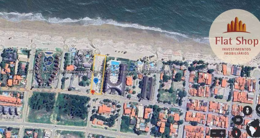 Terreno à venda frente mar e frente avenida dos coqueiros, 3000 m² por r$ 9.000.000 - cumbuco - caucaia/ce
