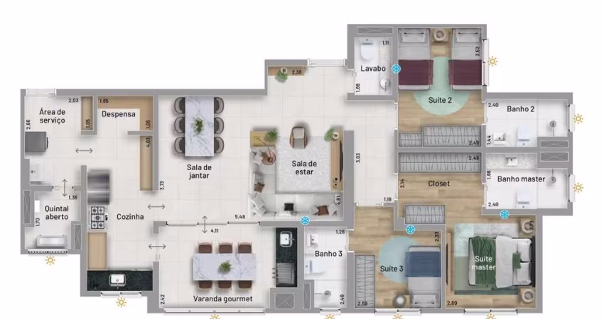 Apartamento com 3 dormitórios à venda, 117 m² por R$ 1.376.000 - Nova Petrópolis - São Bernardo do Campo/SP