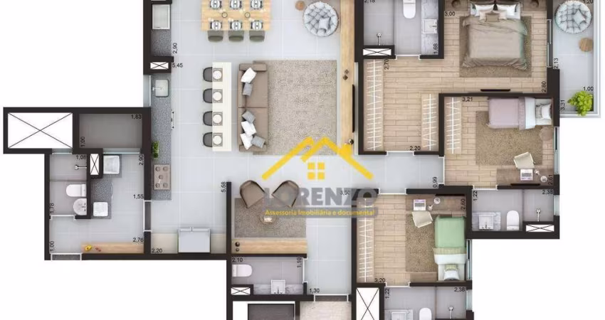 Apartamento com 3 dormitórios à venda, 135 m² por R$ 1.620.000,00 - Vila Assunção - Santo André/SP