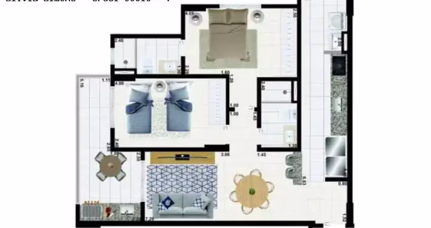 Apartamento para venda em praia grande, aviação, 2 dormitórios, 1 suíte, 1 banheiro, 2 vagas