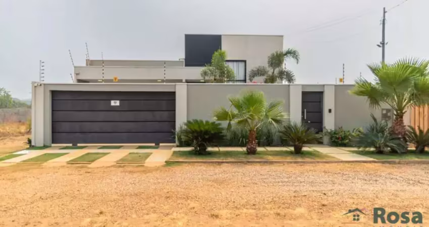 Casa térrea porteira fechada com 3 quarto(s), sendo 2 suítes e piscina, próximo ao centro de chapada dos guimarães. - ca6836