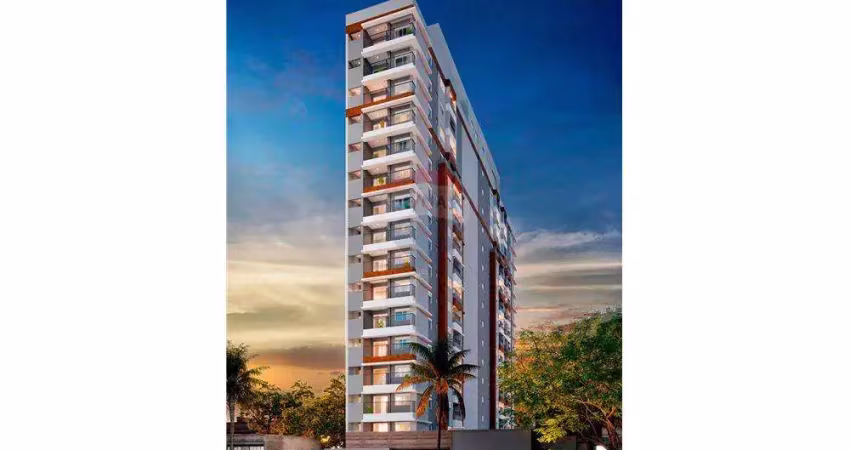 Vende estúdio, rua das palmeiras, 311, 29,47m², apto 605, 1 suíte, sala, varanda, cozinha integradas, r$300.594