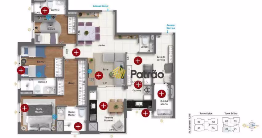 Vitra patriani com 3 suítes e 2 vagas à venda, 110 m² por r$ 1.499.000 - jardim do mar - são bernardo do campo/sp
