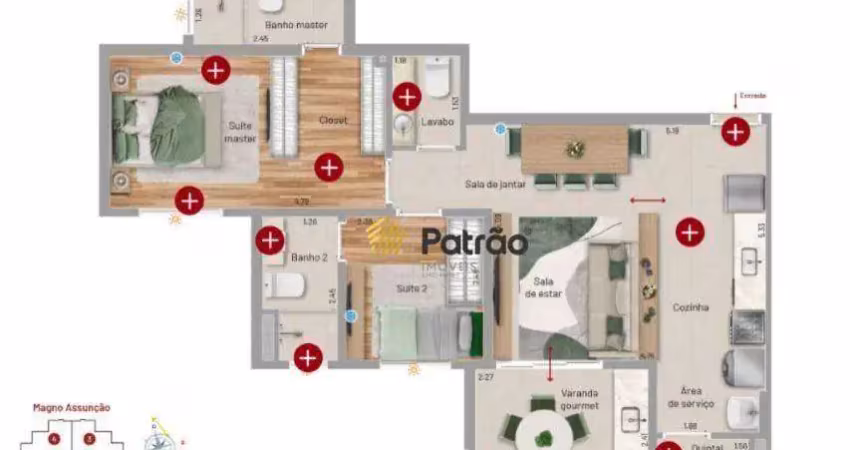 Magno assunção com 2 suítes à venda, 72 m² por r$ 1.150.000 - vila assunção - santo andré/sp