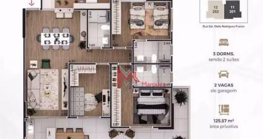 Apartamento com 3 dormitórios à venda, 125 m² por r$ 1.360.000,00 - canto do forte - praia grande/sp
