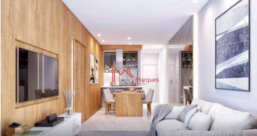 Apartamento com 2 dormitórios, sendo 1 suíte  à venda, 75 m² por r$ 650.000 - canto do forte - praia grande/sp