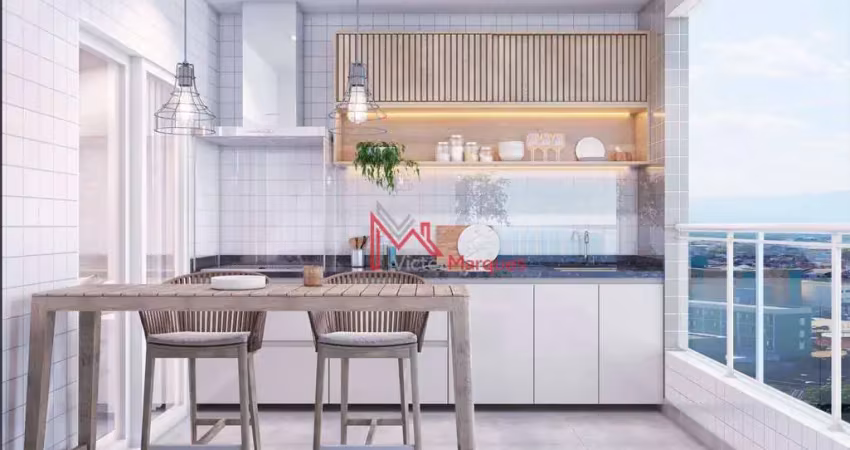 Apartamento com 2 dormitórios, sendo 1 suíte à venda, 67 m² por r$ 450.000 - mirim - praia grande/sp