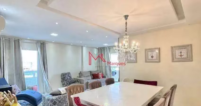 Apartamento com 3 dormitórios, sendo 1 suíte, mobiliado, à venda, 123 m² por r$ 800.000 - guilhermina - praia grande/sp