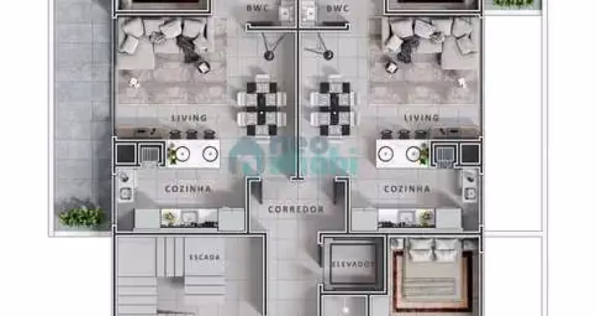 Ento 3 dormitórios, 93,47m² privativos, pedra branca, palhoça, sc