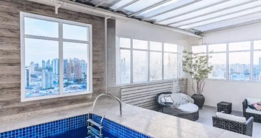 Cobertura duplex de luxo no tatuapé: 4 quartos, 4 suítes, 5 banheiros, 4 vagas, 400m² - são paulo-sp.