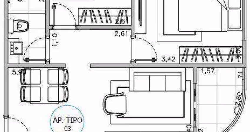 Apartamento com 2 dormitórios à venda, 57 m² por R$ 250.000 - Altos do Trujillo - Sorocaba/SP