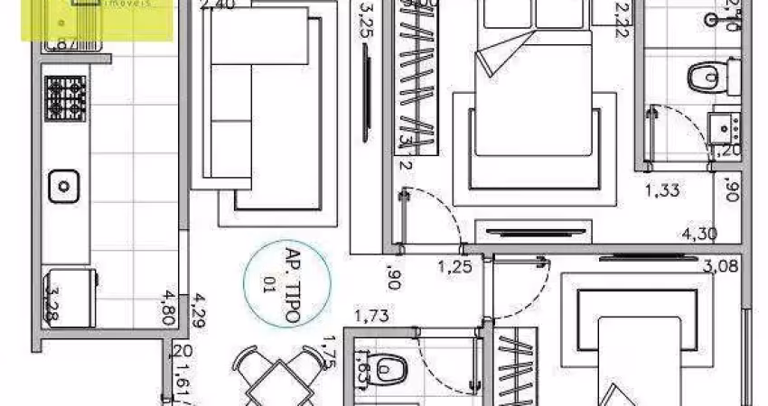 Apartamento com 2 dormitórios à venda, 57 m² por R$ 240.000,00 - Altos do Trujillo - Sorocaba/SP