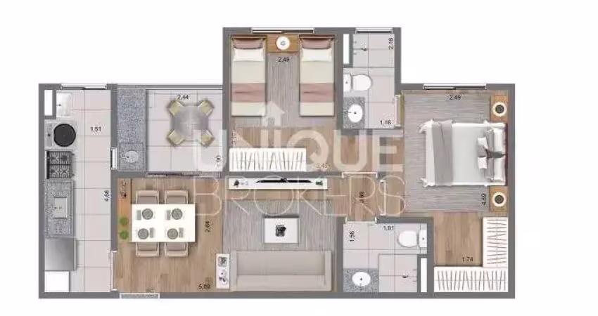 Apartamento com 2 quartos à venda na Avenida Reynaldo de Porcari, 797, Medeiros, Jundiaí