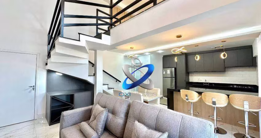 Apartamento duplex mobiliado com 1 dormitório à venda, 94 m² por r$ 1.150.000 - parque residencial aquarius - são josé dos campos/sp