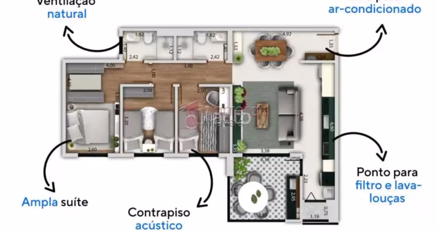 Apartamento à venda no resort prime santa ângela - bairro do engordadouro - jundiaí/sp